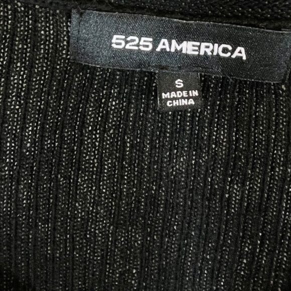 525 America Side Gather Ruched Black V-Neck Sweater - Size S - Picture 8 of 11